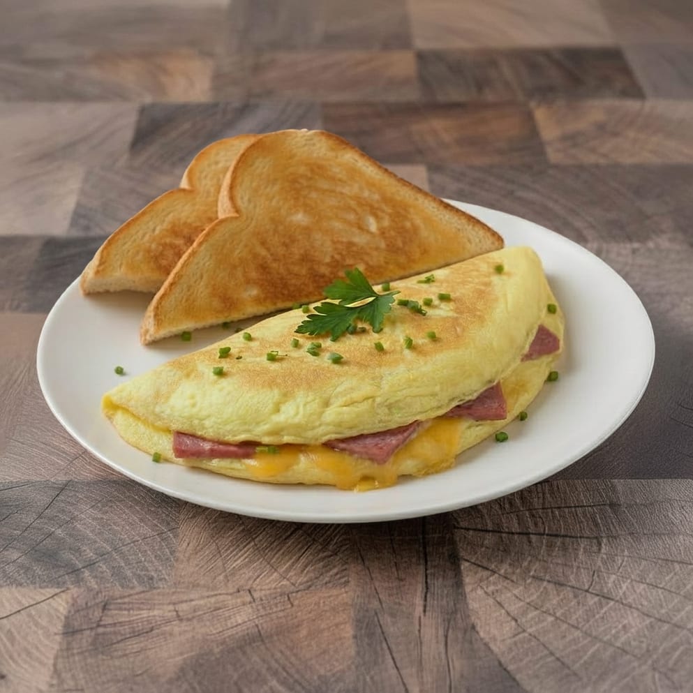 Salami Omelette Breakfast.