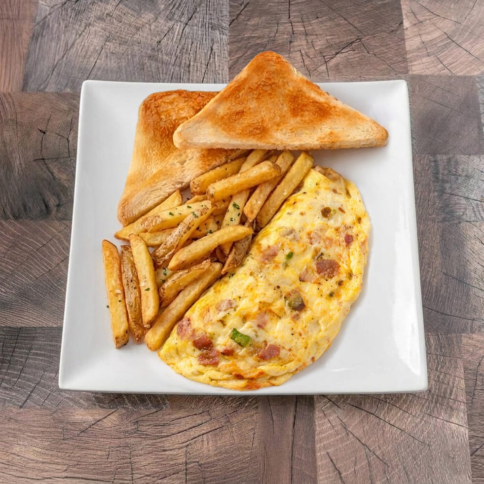 Ham Omelette Breakfast.