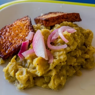 Mangu With Fried Dominican Cheese & Salami